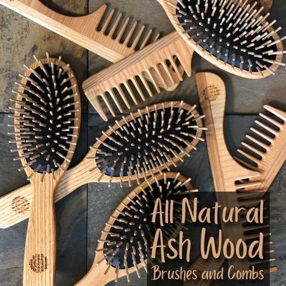 Eco-Friendly Brush made by TEK Ash Wood Oval - Picture 2 of 6